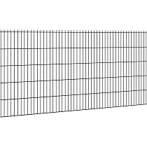 Hillfence metalen scherm, dubbele staafmat, 250x103 cm, zwart