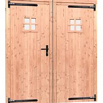 Douglas dubbele 1-ruits deur inclusief kozijn, 168x201 cm, kleurloos geïmpregneerd