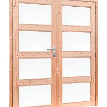 Douglas dubbele 4-ruits deur inclusief kozijn, 168x201 cm, kleurloos geïmpregneerd