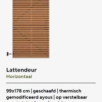 Thermo geschaafd lattendeur Ayous 178x99cm horizontaal (benodigd slotset art. 23205)