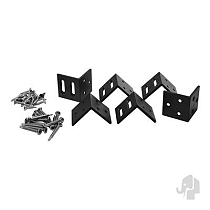 Alum. hoekbeslagset tbv WPC scherm (6st.) kleur zwart