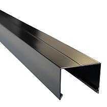 Aluminium afdekkap met sponning (5,1 cm) 4,5x6,1x179,5cm zwart