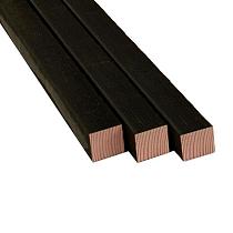 Douglas geschaafde paal 6,5x6,5x300cm, zwart gespoten.