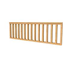 Hekwerk recht douglas type B, 228,5x73 cm, onbehandeld