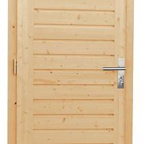 Vuren enkele dichte opdekdeur met 5-puntssluiting, linksdraaiend, 90x201 cm, onbehandeld