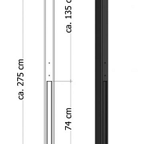 Lichtgewicht betonpaal met diamantkop ongecoat 8,5x8,5x280 cm, tussenpaal, antraciet