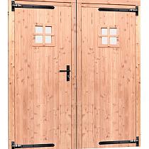 Douglas dubbele 1-ruits deur inclusief kozijn, 168x201 cm, onbehandeld
