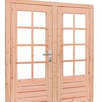Douglas dubbele 8-ruits deur inclusief kozijn, 168x201 cm, onbehandeld
