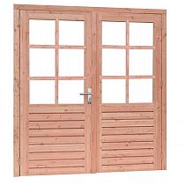 Douglas dubbele 6-ruits deur Prestige met duBBelglas, 202x221 cm, onbehandeld
