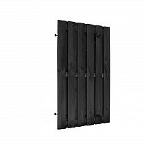 Naaldhout geschaafde plankendeur op verstelbaar zwart stalen frame 100x180 cm, recht, zwart gedomp