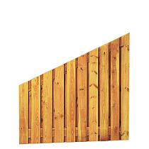 Grenen geschaafd plankenscherm 21-planks 17 mm, 180x180/90 cm, verticaal recht aflopend, groen geï