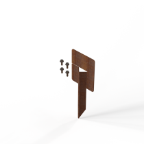 Koppelspies corten tbv kantopsluiting 10cm   incl. 2 zelftappers