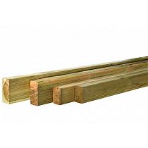 Grenen geschaafde ligger 4,4x9,5x420 cm, groen geïmpregneerd