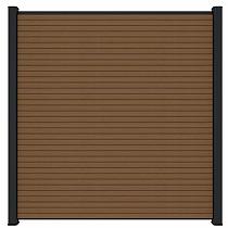 NewTechWood composiet scherm Triple 180x180cm Teak (incl. onder- en bovenprofiel en startblokjes)