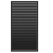 Vuren shutterscherm, 120x224cm, zwart gespoten.