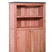 Buitenkeuken dubbel 168 Excellent, 168x109x56cm (HxBxD) met 3 schappen en deuren, onbehandeld.