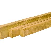 Vuren geschaafde ligger 4,5x7x420 cm, groen geïmpregneerd