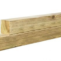 Grenen geschaafde paal 8,8x8,8x300 cm, zonder diamantkop, groen geïmpregneerd
