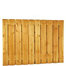 Grenen geschaafd plankenscherm 21-planks 17 mm, 180x130 cm, verticaal recht, groen geïmpregneerd