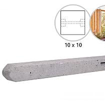 Betonpaal stampbeton 10x10x180 cm, grijs tussenpaal tbv scherm 90 cm hoog