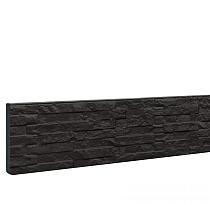 Betonplaat dubbelzijdig leisteenmotief 36x3,5x184 cm, antraciet gecoat