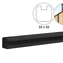 Betonpaal glad met vellingkant, vzv sleuf, 10x10x270 cm, antraciet, ongecoat, eindpaal