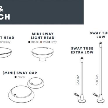 In-Lite LED mini Sway head MINI grey (excl. Tube 35/60/100cm)