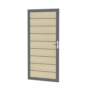 Aluminium deur met houtmotief, 90x183 cm, eiken