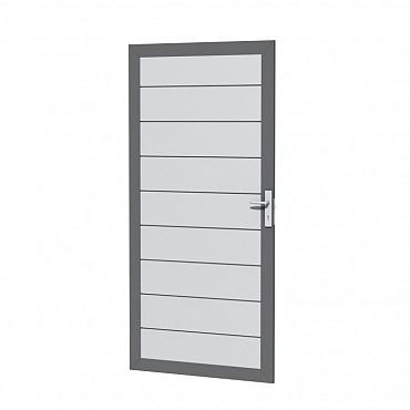 Aluminium deur, 90x183 cm, lichtgrijs