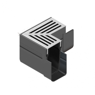 ACO SlimLine hoekstuk incl. RVS rooster