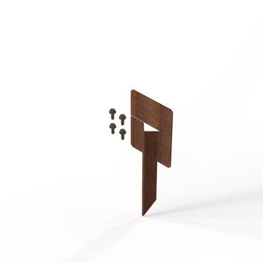 Koppelspies corten tbv kantopsluiting 10cm   incl. 2 zelftappers
