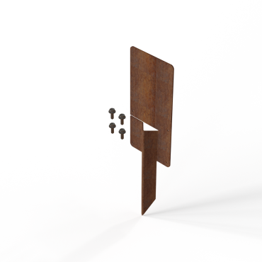 Koppelspies corten tbv kantopsluiting 16,5cm   incl. 2 zelftappers