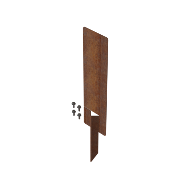 Koppelspies corten tbv kantopsluiting 28cm   incl. 2 zelftappers