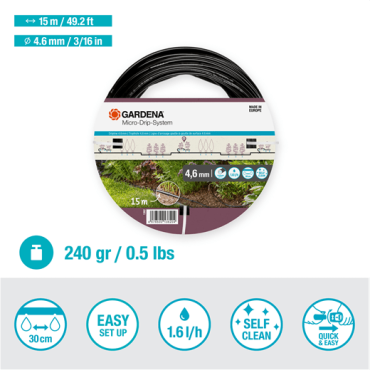Gardena 1362 microdrip druppelbuis bovengronds