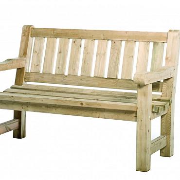 Bank Hugo, 40 mm dik, 96x140x74 cm (HxBxD), groen geïmpregneerd