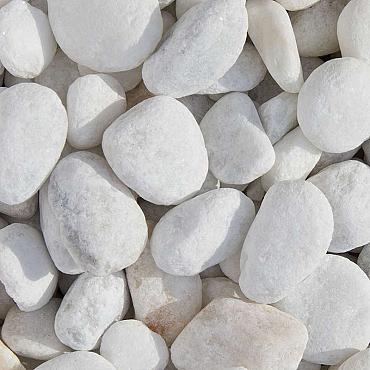 Crystal White grind 16-25mm zak 20kg (white marble pebbles) (incl. brandstoftoeslag)