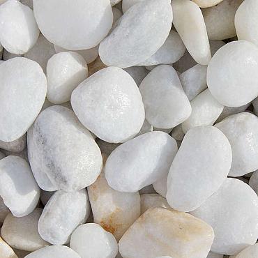 Crystal White grind 16-25mm zak 20kg (white marble pebbles) (incl. brandstoftoeslag)