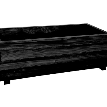 Bloembak rechthoek 32x92x42cm, geïmpregneerd en zwart gedompeld