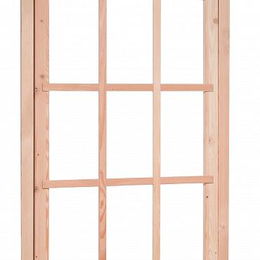 Douglas 9-ruits uitzetraam, 91x136 cm, kleurloos geïmpregneerd