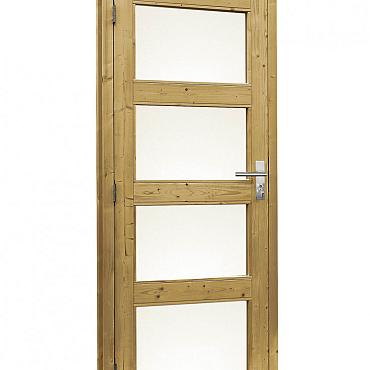 Douglas enkele 4-ruits deur inclusief kozijn, linksdraaiend, 90x201 cm, groen geïmpregneerd