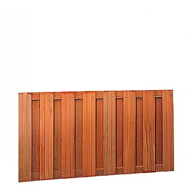 Hardhouten plankenscherm 17 planks 14 mm recht verticaal 180x90 cm
