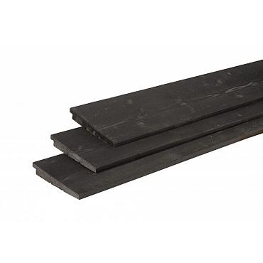 Vuren Zweeds rabat 1,1-2,7x19,5x500 cm, zwart gedompeld