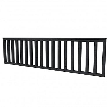 Hekwerk recht douglas type C, 278,5x73 cm, zwart geïmpregneerd