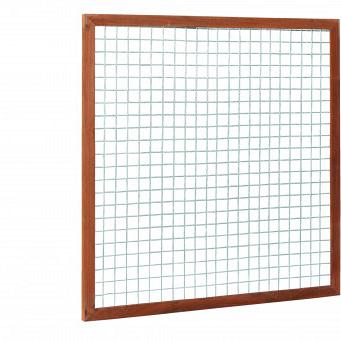 Hardhouten betonijzertrellis met maas 7,5x7,5cm, in raamwerk 4,5x7,0cm, 180x180cm