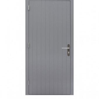 Hardhouten enkele dichte deur Prestige, linksdraaiend, 109x221 cm, grijs gegrond