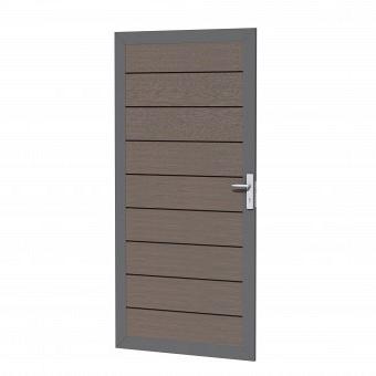 Composiet deur in aluminium frame 90x183 cm, bruin
