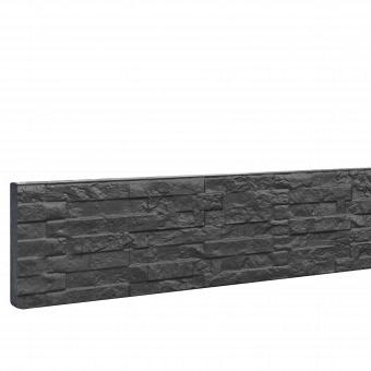 Betonplaat dubbelzijdig leisteenmotief 36x3,5x184 cm, antraciet ongecoat