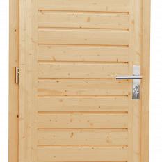 Vuren enkele dichte opdekdeur met 5-puntssluiting, linksdraaiend, 90x201 cm, onbehandeld