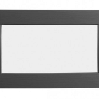 Vuren vast raam met melkglas. 72x45 cm, antraciet gespoten.