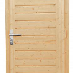 Vuren enkele dichte opdekdeur met 5-puntssluiting, rechtsdraaiend, 90x201 cm, onbehandeld